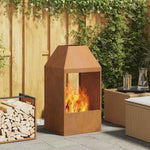 Focolare Marrone 50 x 50 x 100 cm acciaio corten