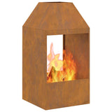 Focolare Marrone 50 x 50 x 100 cm acciaio corten