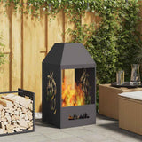 Focolare Nero 50 x 50 x 100 cm Acciaio