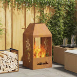 Focolare Marrone 50 x 50 x 100 cm acciaio corten