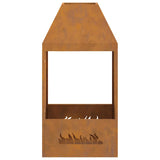 Focolare Marrone 50 x 50 x 100 cm acciaio corten