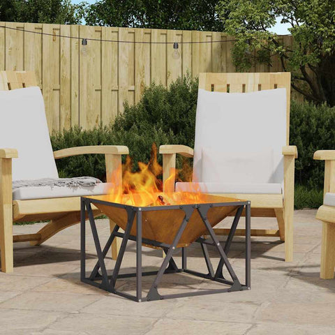 Focolare Marrone 50 x 50 x 35 cm acciaio corten
