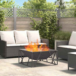 Focolare Nero 80 x 80 x 40 cm Acciaio laminato a freddo