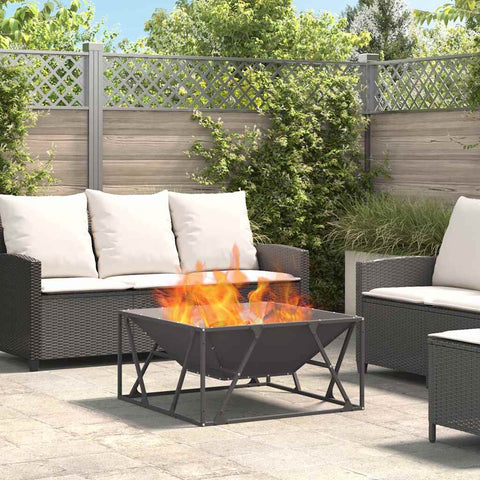 Focolare Nero 80 x 80 x 40 cm Acciaio laminato a freddo