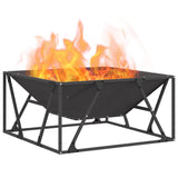 Focolare Nero 80 x 80 x 40 cm Acciaio laminato a freddo
