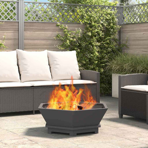 Focolare Nero 75 x 75 x 28 cm Acciaio laminato a freddo