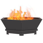 Focolare Nero 75 x 75 x 28 cm Acciaio laminato a freddo