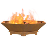 Focolare Marrone 100 x 100 x 28 cm acciaio corten