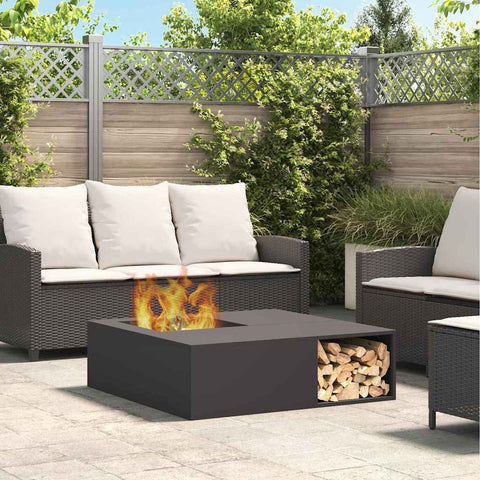 Focolare Nero 100 x 100 x 30 cm Acciaio laminato a freddo