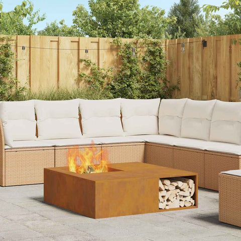 Focolare Marrone 100 x 100 x 30 cm acciaio corten