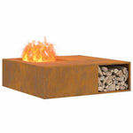Focolare Marrone 100 x 100 x 30 cm acciaio corten