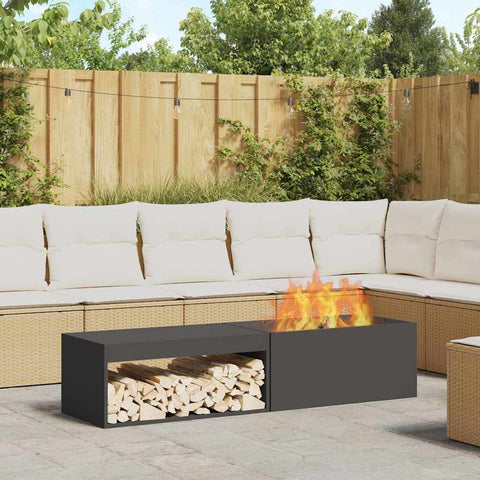 Focolare Nero 160 x 45 x 35 cm Acciaio laminato a freddo