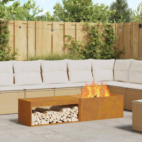 Focolare Marrone 160 x 45 x 35 cm acciaio corten