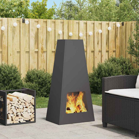 Focolare Nero 50 x 35 x 100 cm Acciaio laminato a freddo