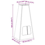 Focolare Nero 50 x 35 x 100 cm Acciaio laminato a freddo