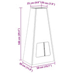 Focolare Nero 50 x 35 x 100 cm Acciaio laminato a freddo