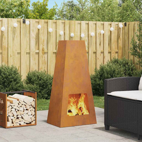 Focolare Marrone 50 x 35 x 100 cm acciaio corten