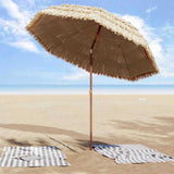 Ombrellone da Spiaggia Marrone  206 x 209.5 cm Acciaio