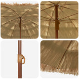 Ombrellone da Spiaggia Naturale 160 x 160 x 196 cm