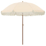 Ombrellone da Spiaggia Giallo e Bianco 205 x 205 x 210 cm