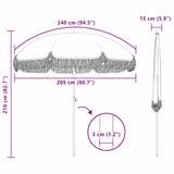 Ombrellone Giallo e Bianco  205 x 209 cm Acciaio