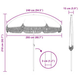 Ombrellone Giallo e Bianco  205 x 209 cm Acciaio