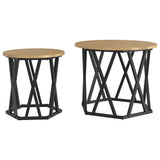 Tavolo laterale 2 pcs Rovere artigianale