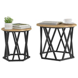 Tavolo laterale 2 pcs Rovere artigianale