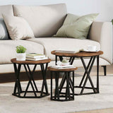 Tavolo Laterale Nesting 3 pcs Rovere fumé