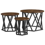 Tavolo Laterale Nesting 3 pcs Rovere fumé