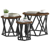 Tavolo Laterale Nesting 3 pcs Rovere fumé