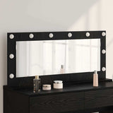 Specchio da Vanità con specchio Rovere Nero 100 x 45 x 18 cm