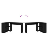 Scrivania Rovere Nero 142 x 102 x 73 cm Legno truciolato