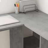 Scrivania Grigio cemento 142 x 102 x 73 cm Legno truciolato
