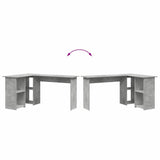 Scrivania Grigio cemento 142 x 102 x 73 cm Legno truciolato