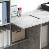 Scrivania con lo scaffale Grigio cemento 131,5 x 50 x 106,5 cm