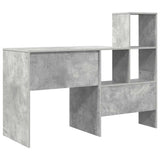 Scrivania con lo scaffale Grigio cemento 131,5 x 50 x 106,5 cm