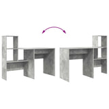 Scrivania con lo scaffale Grigio cemento 131,5 x 50 x 106,5 cm