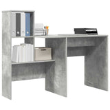 Scrivania con lo scaffale Grigio cemento 131,5 x 50 x 106,5 cm