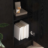 Highboard Rovere nero 35 x 39 x 168 cm Legno truciolato