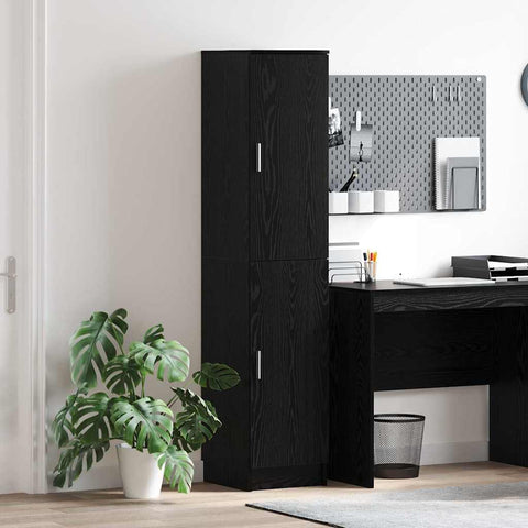 Highboard Rovere nero 35 x 39 x 168 cm Legno truciolato