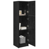 Highboard Rovere nero 31,5 x 32 x 124 cm Legno truciolato