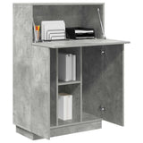 Scrivania con lo scaffale Grigio cemento 71,5 x 31,5 x 106,5 cm