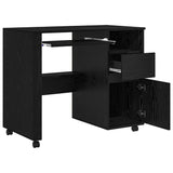 Scrivania con Ruote con cassetto Rovere Nero 91 x 50 x 77 cm