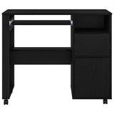 Scrivania con Ruote con cassetto Rovere Nero 91 x 50 x 77 cm