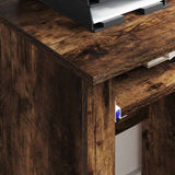 Scrivania con Ruote con cassetto Rovere fumé 91 x 50 x 77 cm