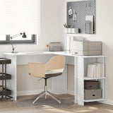 Scrivania ad angolo con lo scaffale Bianco 140 x 113,5 x 75 cm