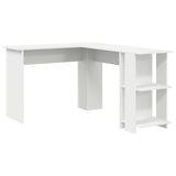 Scrivania ad angolo con lo scaffale Bianco 140 x 113,5 x 75 cm