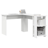 Scrivania ad angolo con lo scaffale Bianco 140 x 113,5 x 75 cm