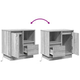 Armadio da Notte con cassetto 2 pcs Grigio 50 x 34,5 x 50 cm.